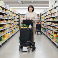 Nákupná taška na kolieskach do schodov COMFORT, 50l,  čierna