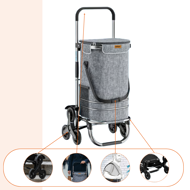 Nákupná taška na kolieskach do schodov COMFORT,50l, šedá