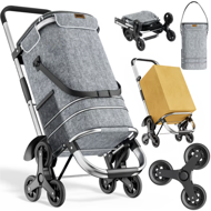 Nákupná taška na kolieskach do schodov COMFORT,50l, šedá
