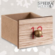 Drevený adventný kalendár SANTA CLAUS s osvetlením, 35x6x27cm, biela/hnedá