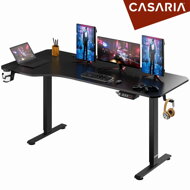 Nastaviteľný pracovný stôl čierny
