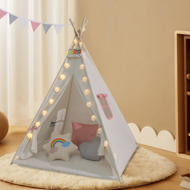 Detský stan teepee JULIA, 120x120x160cm, béžová/ružová