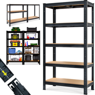 Regál s vysokou nosnosťou HEAVY, max. 875kg, 90x40x180cm, čierna
