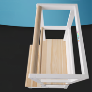 Učiaca veža PLAY borovica, 93x56x49, biela/prírodná hnedá