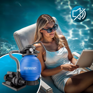 Piesková filtrácia k bazénu AQUA s filtračnými guľôčkami, 10 200 l/h, modrá