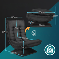 Leňoška ABERDEEN, 87x60x105cm, čierna