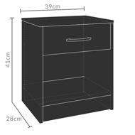 Set nočných stolíkov BIANCA, 2 ks, 41x39x28cm, biela