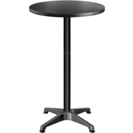 Výškovo nastaviteľný hliníkový barový stôl NERO Ø60cm, čierna
