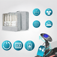 Sada škrupinových kufrov AERO, 4-dielna, ABS, čierna