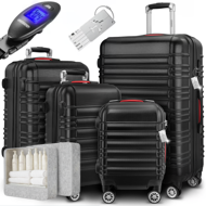 Sada škrupinových kufrov AERO, 4-dielna, ABS, čierna