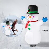 Nafukovací Snehuliak osvetlený, 120cm, biela