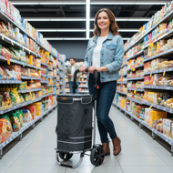 Nákupná taška na kolieskach EASY, 50l, čierna