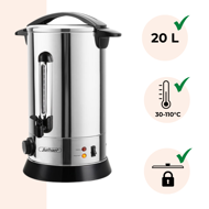 Varič na víno/čaj COZY, 20l, strieborná