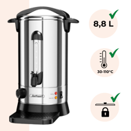 Varič na víno/čaj COZY, 8,8l, strieborná