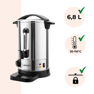 Varič na víno/čaj COZY, 6,8l, strieborná 