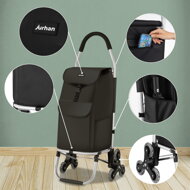 Nákupná taška Shopper, na kolieskach do schodov 45L, 101x45x39, čierna