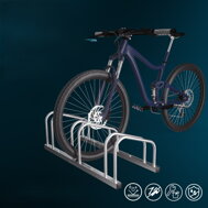 Stojan na  3 bicykle BIKE, 71x32x27cm, strieborná