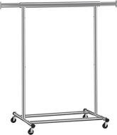 Stojan na oblečenie INEZ na kolieskach, max. 90 kg, 83,5x45x160cm, strieborná