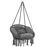 Závesné kreslo BOHO s vankúšmi, Ø61cm, antracitová