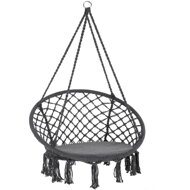 Závesné kreslo BOHO s vankúšmi, Ø61cm, antracitová