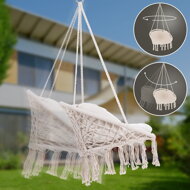 Závesné kreslo BOHO s vankúšmi, Ø61cm, béžová