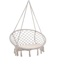 Závesné kreslo BOHO s vankúšmi, Ø61cm, béžová
