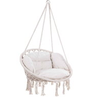 Závesné kreslo BOHO s vankúšmi, Ø61cm, béžová