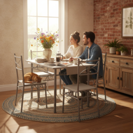 Jedálenská súprava PAUL, 5-dielna, zamatovo biela