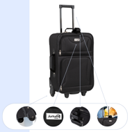 Sada cestovných kufrov TRAVEL, 5-dielna, čierna