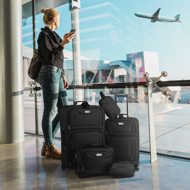 Sada cestovných kufrov TRAVEL, 5-dielna, čierna