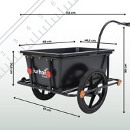 Prívesný vozík za bicykel, TERY. 90l, 61x153x90cm, čierny