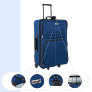 Sada cestovných kufrov TRAVEL 5-dielna, polnočná modrá