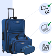 Sada cestovných kufrov TRAVEL 5-dielna, polnočná modrá