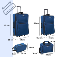 Sada cestovných kufrov TRAVEL 5-dielna, polnočná modrá
