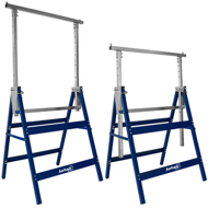 Teleskopické lešenárske kozy DANNY, sada 2 ks, max. 200 kg, 69x57x81-130cm, strieborná/modrá