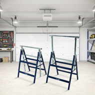 Teleskopické lešenárske kozy DANNY, sada 2 ks, max. 200 kg, 69x57x81-130cm, strieborná/modrá