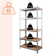 Regál s vysokou nosnosťou HEAVY, max 875kg, 90x40x180cm, strieborná