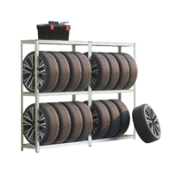 Regál na pneumatiky TYRE, 120x40x180cm, max 795kg, oceľová/bledohnedá