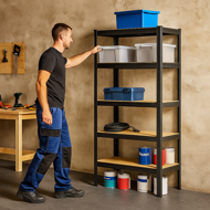 Regál s vysokou nosnosťou HEAVY, max. 875kg, 90x40x180cm, čierna