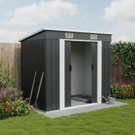 Záhradný domček na náradie L, 196x122x182cm,  antracitová