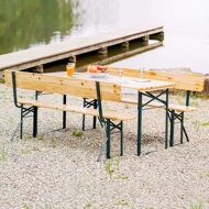 Pivný set PRAKTIK s operadlami, 170cm, hnedá