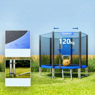 Trampolína s bezpečnostnou sieťou JUMP, Ø244cm, čierna/modrá