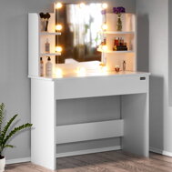 kozmetický stolík biely, toaletný stolík osvetlený