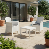 Záhradný set AKITA, 3-dielny, biela