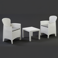 Záhradný set AKITA, 3-dielny, biela