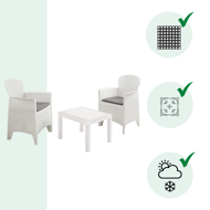 Záhradný set AKITA, 3-dielny, biela