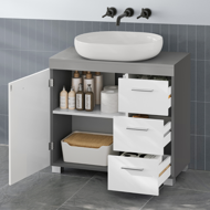 Skrinka pod umývadlo IVY, 30x70x64cm, biela/šedá