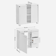 Skrinka pod umývadlo IVY, 30x70x64cm, biela