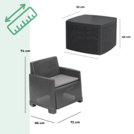 Záhradný set COMO 4-dielny, antracitová