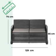 Záhradný set COMO 4-dielny, antracitová